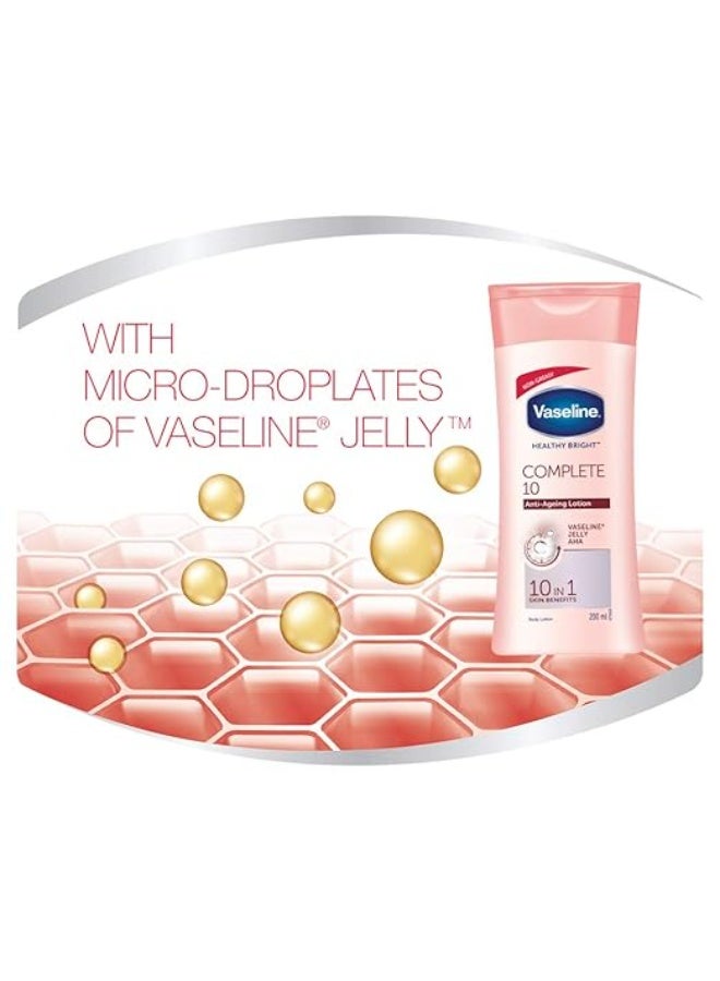 Vaseline Healthy Bright Complete 10 Body Lotion, Anti- Ageing Lotion With Vitamin B3, Aha, Pro-Retinol, 200 ml - Image 3